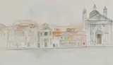 The Gesuati from the Giudecca by Sophie Macpherson, Pencil and watercolour, sold Dec 2024
