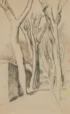 An avenue of trees Pen and ink by Henry Lamb, Pen and ink, pencil and coloured chalks, offered Dec 2024