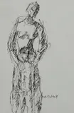 Mother and child Signed Charoux by Siegfried Charoux, Pen and black ink, sold Dec 2024