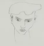 Head of a Young Man With atelier stamp VENTE GONDOUIN by Emmanuel Gondouin, pencil on paper, sold Dec 2024