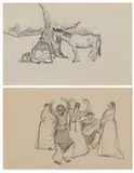 Six figures dancing by Pedro Figari, pencil, sold Dec 2024