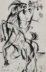 Shaggy Goat Signed and dated Craxton 46 by John Craxton, Pen and black ink, sold Dec 2024