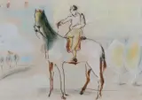 Man on horseback Pen and brown ink with coloured crayon 16 by Roger Hilton, Pen and brown ink with coloured crayon, offered Dec 2024