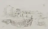 La Tremblade Signed with initials RG by Roger de Grey, Charcoal, sold Dec 2024