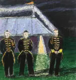 Circus Signed with initials and dated AV 09 by Amanda Vesey, Charcoal and pastel, sold Dec 2024