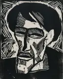Bildnis O by Karl Schmidt-Rottluff, Woodcut, sold Dec 2024