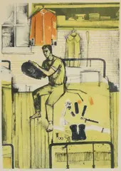 Dressing Rooms at Whitehall Lithograph 42 by John Minton, Lithograph, sold Dec 2024