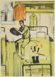 Dressing Rooms at Whitehall Lithograph 42 by John Minton, Lithograph, sold Dec 2024