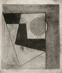 Abstract Signed by George Dannatt, Etching, engraving, drypoint, aquatint and deep bite, sold Dec 2024