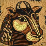 Minotaur Head Signed by Sophie Ryder, Linocut, offered Dec 2024