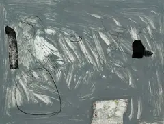 Abstract in grey Signed and dated Fraser Taylor 99 by Fraser Taylor, Lithograph, offered Dec 2024