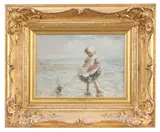 The Toy Boat by Rsa Rba Roi Rsw Robert Gemmell Hutchison, oil on panel, sold Apr 2014