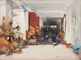 The orange market, Zaragoza by Arsa Rsw Ars Arthur Melville, watercolour with white heightening, sold Apr 2014
