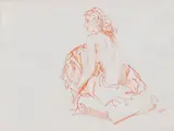 Seated Nude by William Russell Flint Ra, sanguine, sold Apr 2014