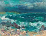 Seascape by Sir William MacTaggart Pprsa Ra Frse HonRSW Lld, oil on board, offered Apr 2014