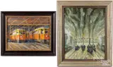 works King Steam and Car Barn by John Schweikhard, oil on board, sold Feb 2026