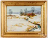 landscape by Robert A. Heuel II, oil on artist board, sold Feb 2026