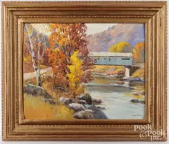 landscape by Charles Gordon Harris, oil on board, sold Feb 2026