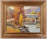 landscape by Charles Gordon Harris, oil on board, sold Feb 2026