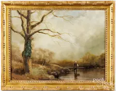 landscape by John Trickett, oil on artist board, sold Feb 2026