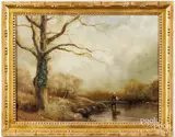 landscape by John Trickett, oil on artist board, sold Feb 2026
