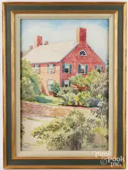 house portrait by William McGregor Paxton, watercolor, sold Feb 2026
