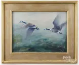 of geese by Neil Rizos, oil on canvas, sold Feb 2026