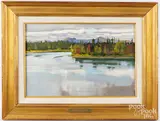 landscape by C. D. Clarke, oil on board, sold Feb 2026