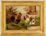 of chickens by E. S. England, oil on canvas, sold Feb 2026