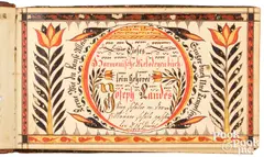 bookplate in a songbook by David Kulp, watercolor and ink on paper, sold Jan 2026