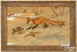of a fox chasing a quail by Earl Lincoln Poole, watercolor, sold Jan 2026