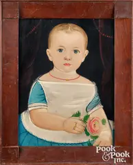 portrait of a child with rose by William Matthew Prior, oil on board, sold Jan 2026