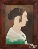 profile portrait of Cynthia Allen (b. 1823) of Fitzwilliam New Hampshire by Ruth Henshaw Bascom, pastel, sold Jan 2026