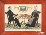 double portrait of Thomas and Sally Demeritt of Northwood by Joseph H. Davis, ink and watercolor, sold Jan 2026