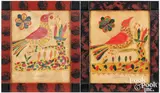 fraktur drawings by David Y. Ellinger, watercolor, sold Jan 2026