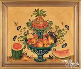 theorem of a compote of fruit by David Y. Ellinger, oil on velvet, sold Jan 2026