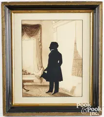 interior silhouette of a gentleman by Auguste Edouart, watercolor, sold Jan 2026
