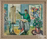 titled Painter of Abstractions by Walter Emerson Baum, casein on board, sold Jan 2026