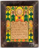 fraktur after an original work by Samuel Bentz by Garnett B. French, watercolor, sold Oct 2025