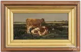 of cows by George Arthur Hays, oil on board, sold Oct 2025