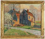 The Old Sibley House Weston Massachusetts by Henry Orne Rider, oil on canvas, sold Oct 2025