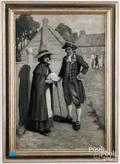 illustration Peggy and Benedict Arnold by Henry Jarvis Peck, oil on canvas, sold Oct 2025