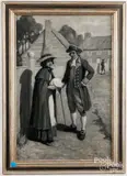illustration Peggy and Benedict Arnold by Henry Jarvis Peck, oil on canvas, sold Oct 2025