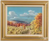 fall landscape by Edna Palmer Engelhardt, oil on canvas, sold Oct 2025