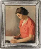Untitled by Ivan G. Olinsky, oil on artist board, sold Oct 2025