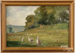landscape by Ira J. Deen, oil on board, sold Oct 2025