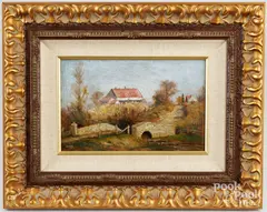 landscape by Ira J. Deen, oil on board, sold Oct 2025