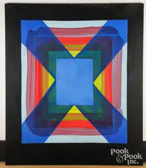abstract by Ernest Dieringer, oil on canvas, sold Oct 2025