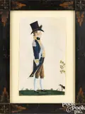 portrait of a gentleman in military dress by Jacob Maentel, watercolor and gouache, sold Oct 2025