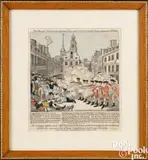 The Bloody Massacre by Paul Revere, color engraving, sold Oct 2025
